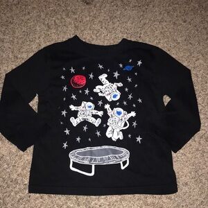 Garanimals Boys Black Long Sleeve Astronaut Shirt